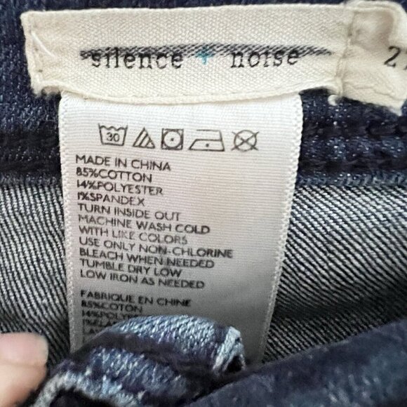 Antropologie SILENCE + NOISE Hi Rise Flare Jeans Womens Size 27 Blue Wash Denim - Picture 10 of 11